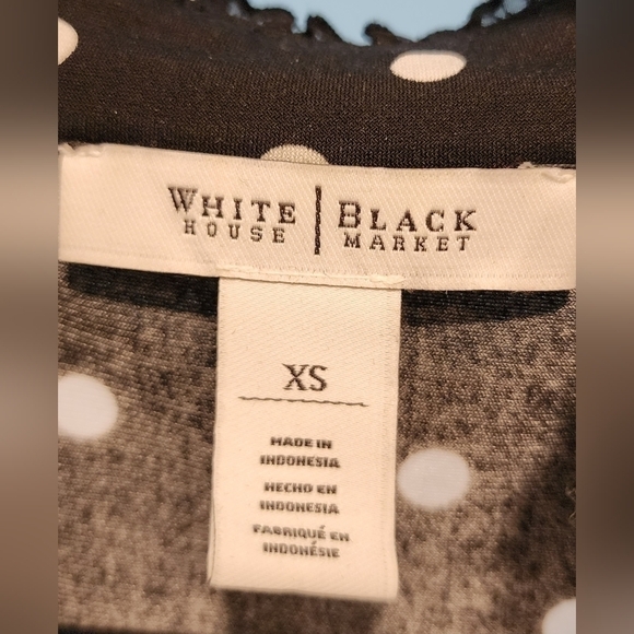 WHBM black & white polka dot v-neck dress with fun ruffles XS - Picture 4 of 4